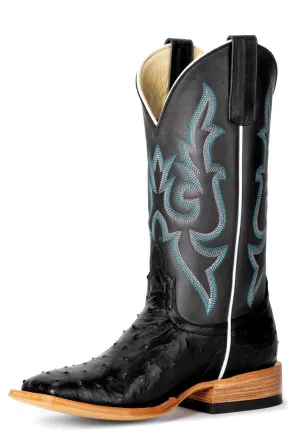 Miss Macie Bean Womens Black Ostrich Full Quill Fashion Boots