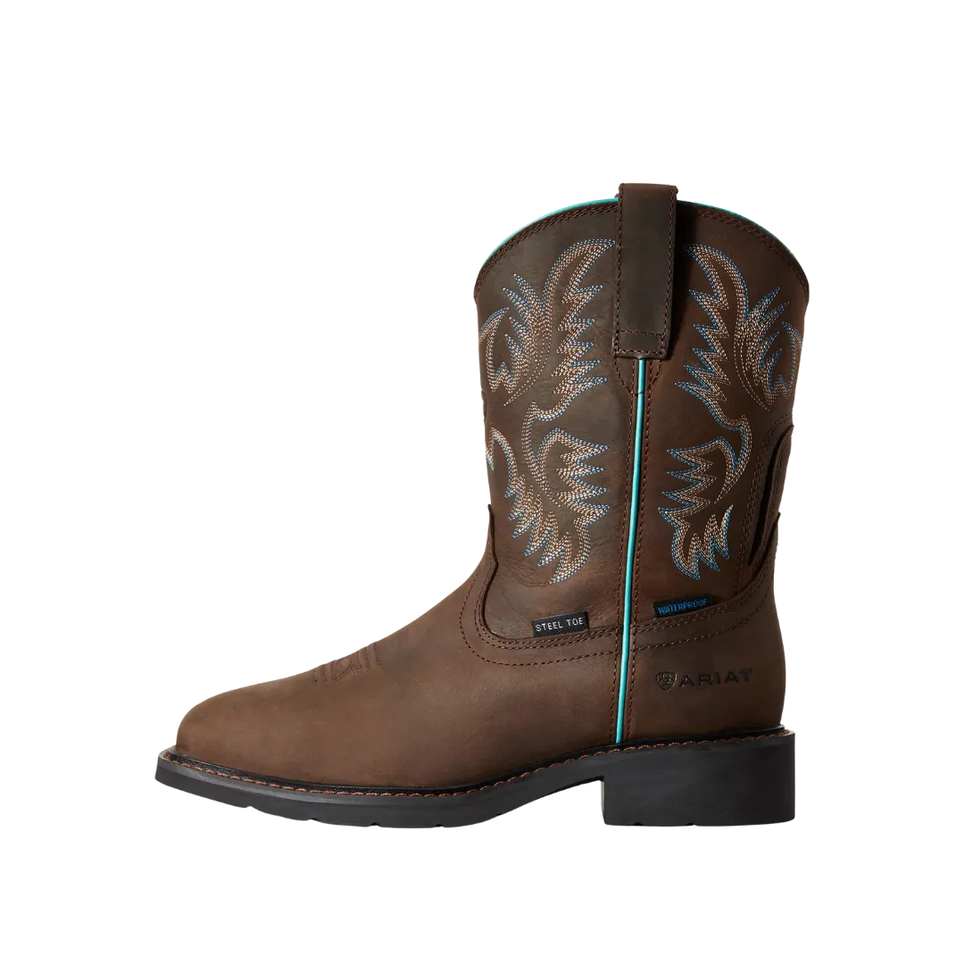 Ariat Women's Krista Waterproof Steel Toe Work Dark Brown Boots