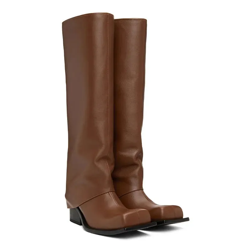 Baddie Barrel Boot - Brown