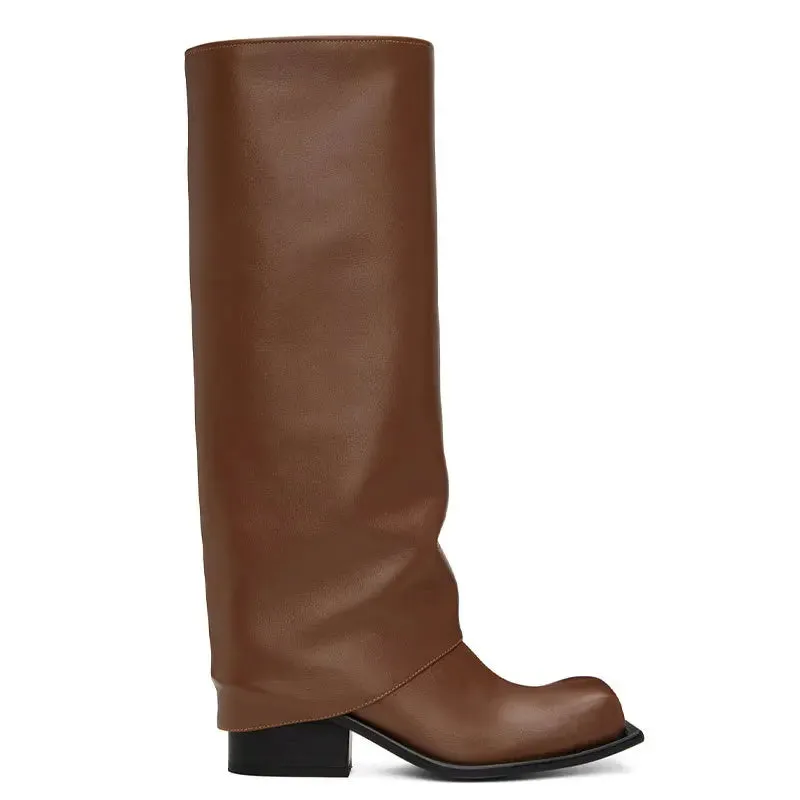 Baddie Barrel Boot - Brown