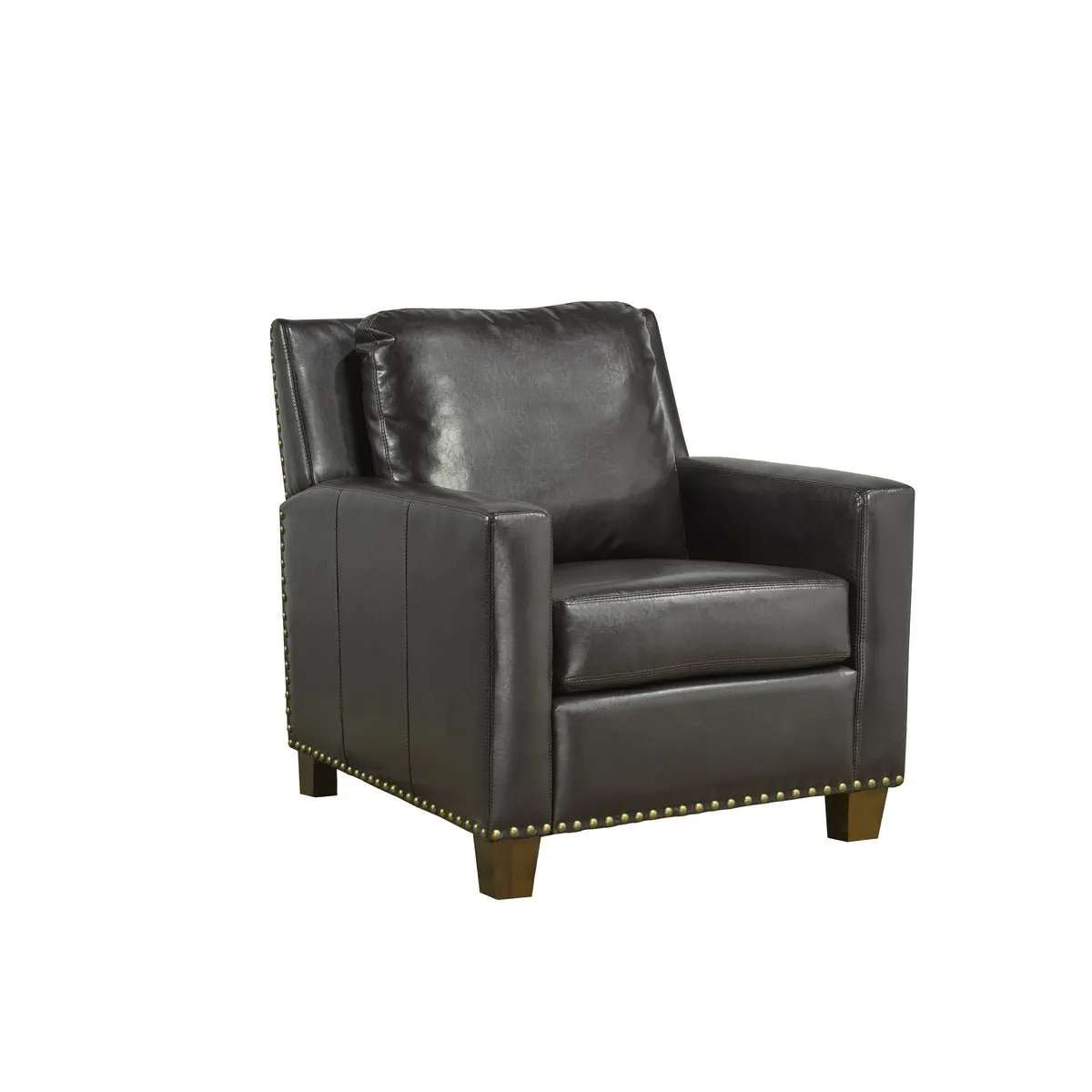 Barrington Accent Chair with Brown Faux Leather