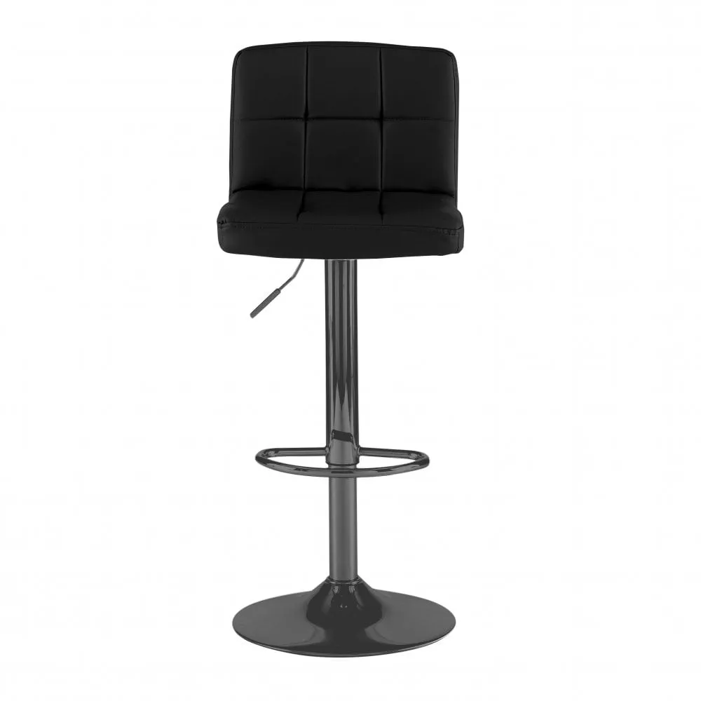 Black Faux Leather Bar Stool