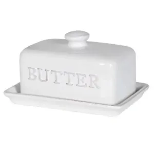 Ceramic Butter Dish Embossed