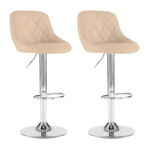 Cream Faux Leather Bar Stool