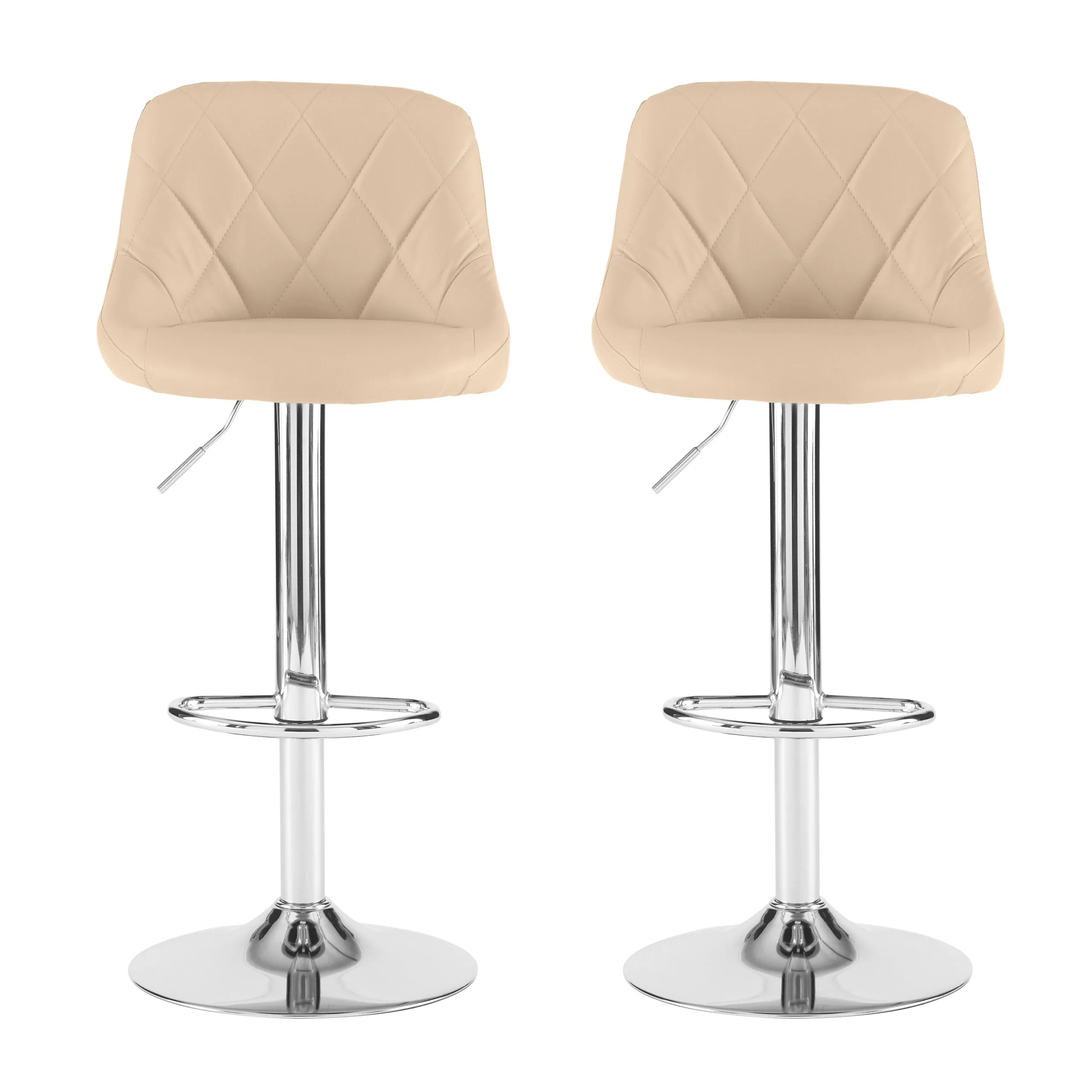 Cream Faux Leather Bar Stool