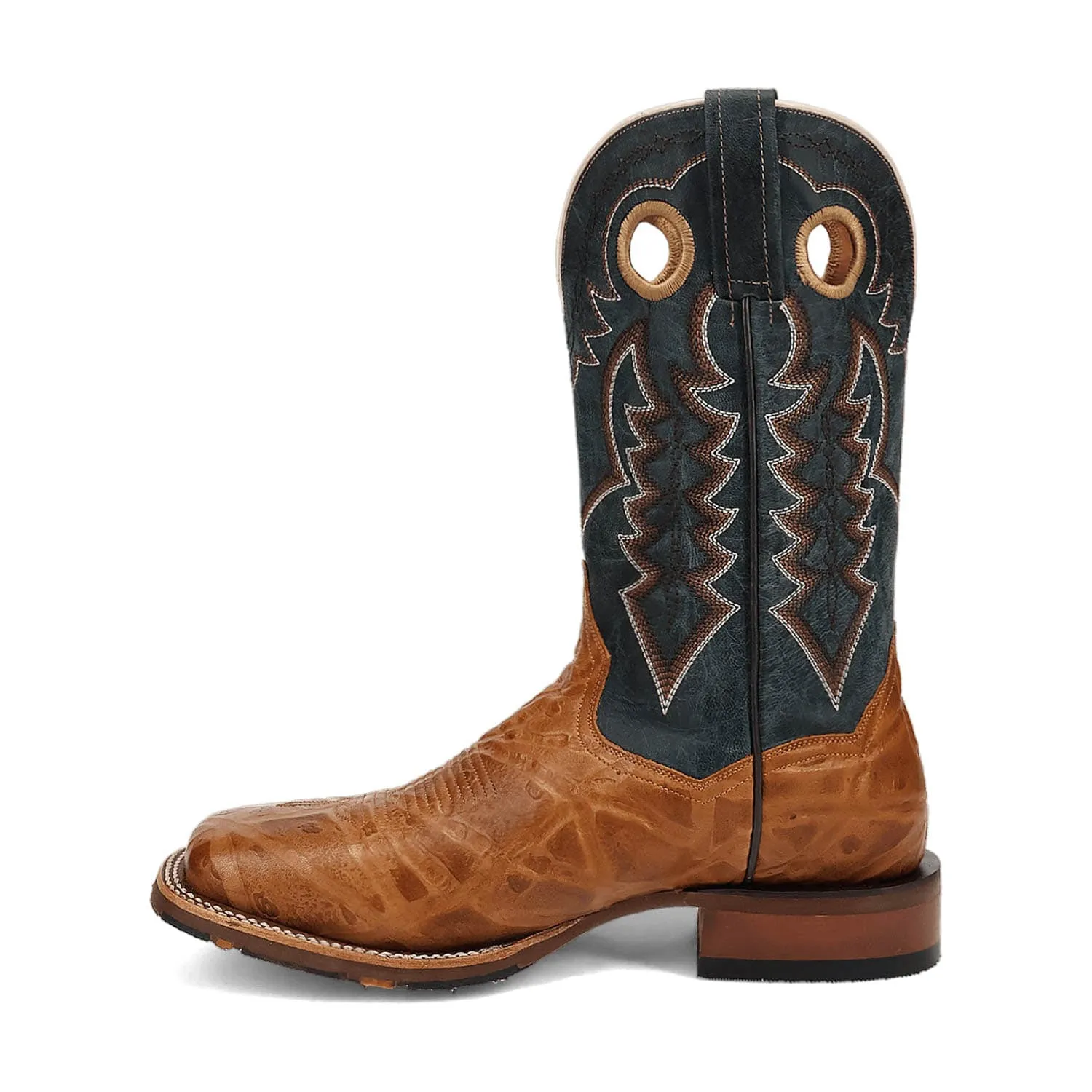 Dan Post Mens Craven Tan/Blue Leather Cowboy Boots