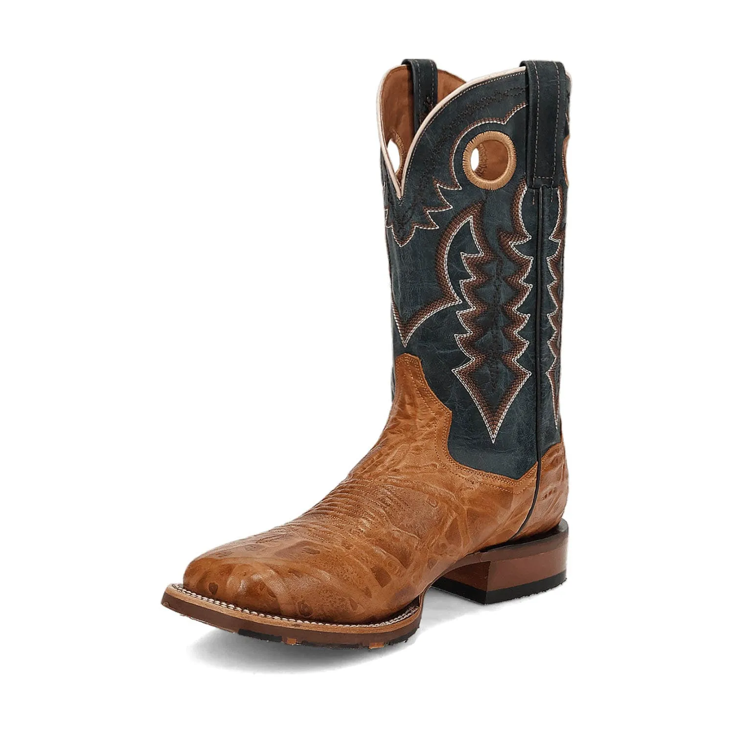 Dan Post Mens Craven Tan/Blue Leather Cowboy Boots