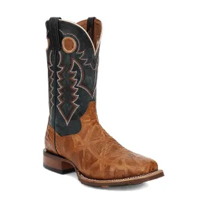 Dan Post Mens Craven Tan/Blue Leather Cowboy Boots