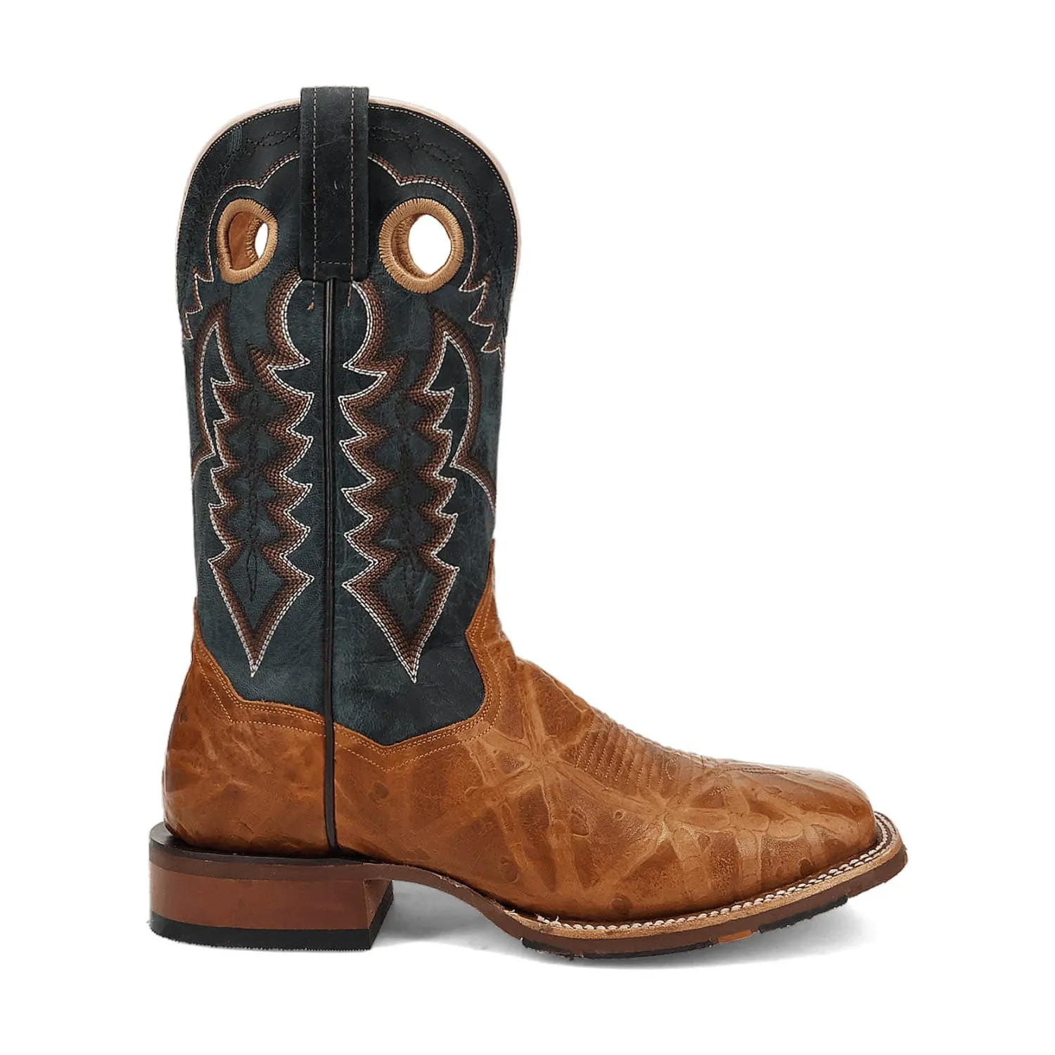 Dan Post Mens Craven Tan/Blue Leather Cowboy Boots