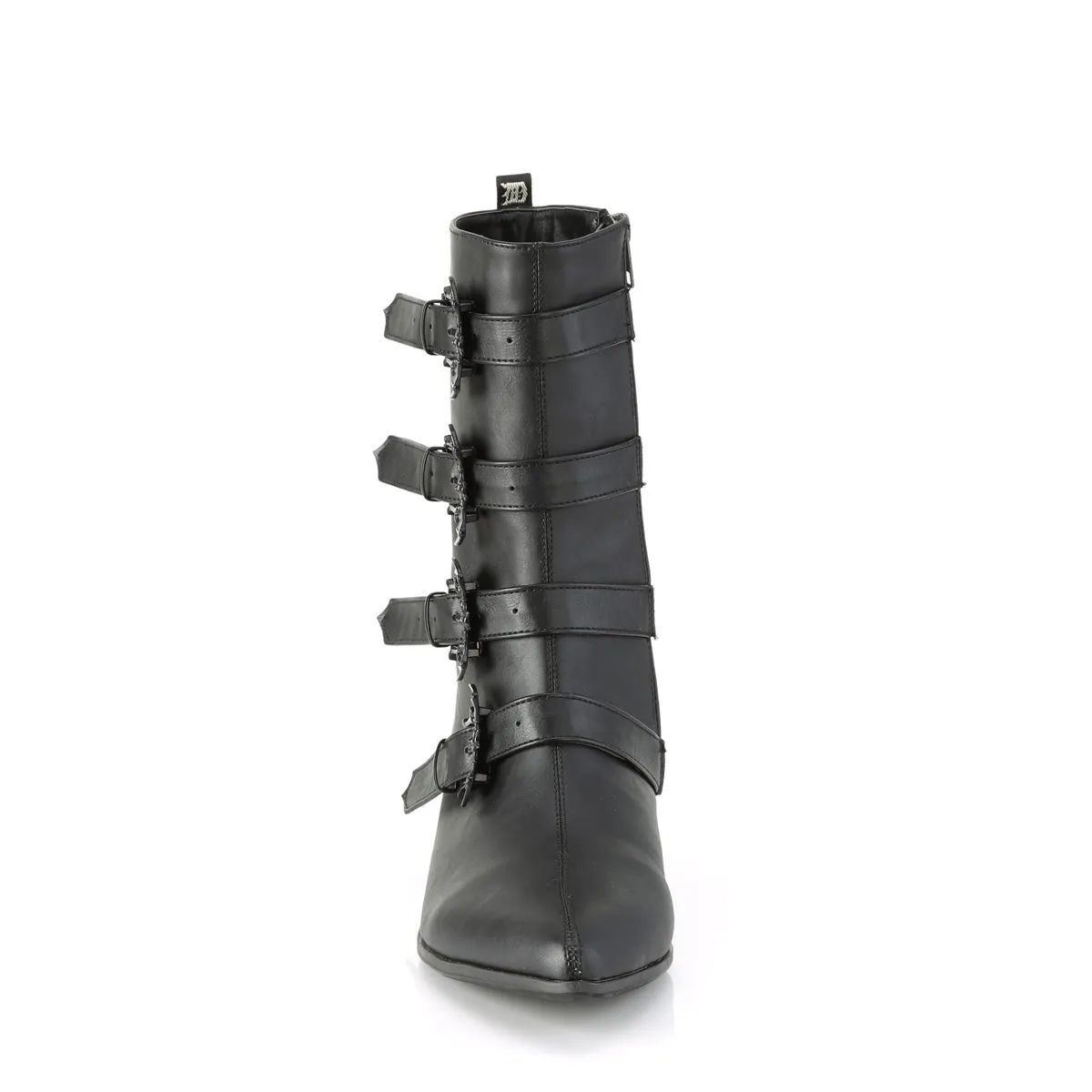 Demonia WARLOCK-110-B | Black Vegan Leather Unisex Boots