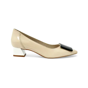 DI CHENZO Womens 9909 Elegant Nude Patent Leather Combo Shoes