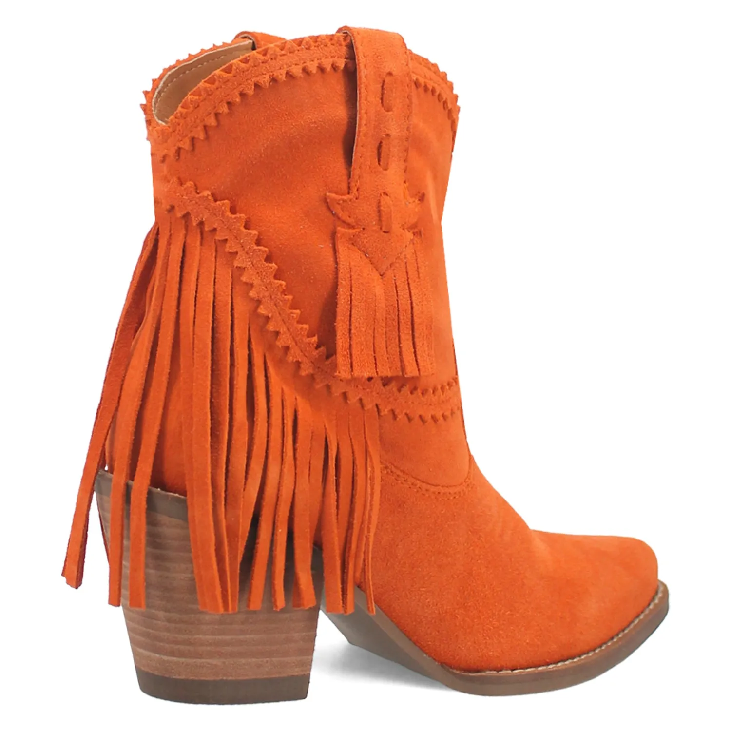 Dingo Womens Fandango Bootie Orange Leather Fashion Boots