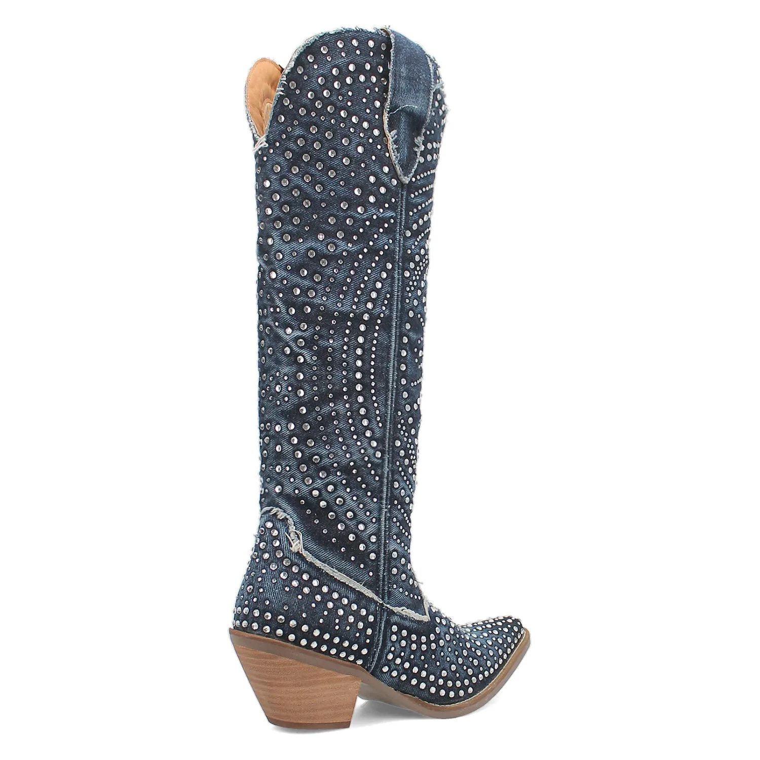 Dingo Womens Honkytonk Honey Blue Denim Cowboy Boots