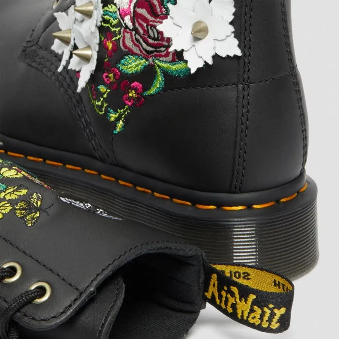 Dr Martens 1490 10 eye Bloom Nappa Leather Black LAST ONE UK3, WOMENS 5