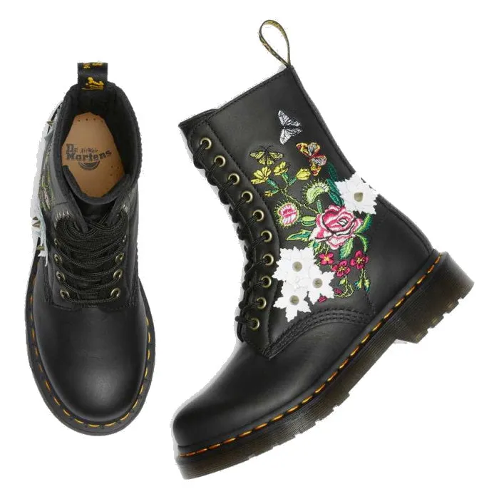 Dr Martens 1490 10 eye Bloom Nappa Leather Black LAST ONE UK3, WOMENS 5