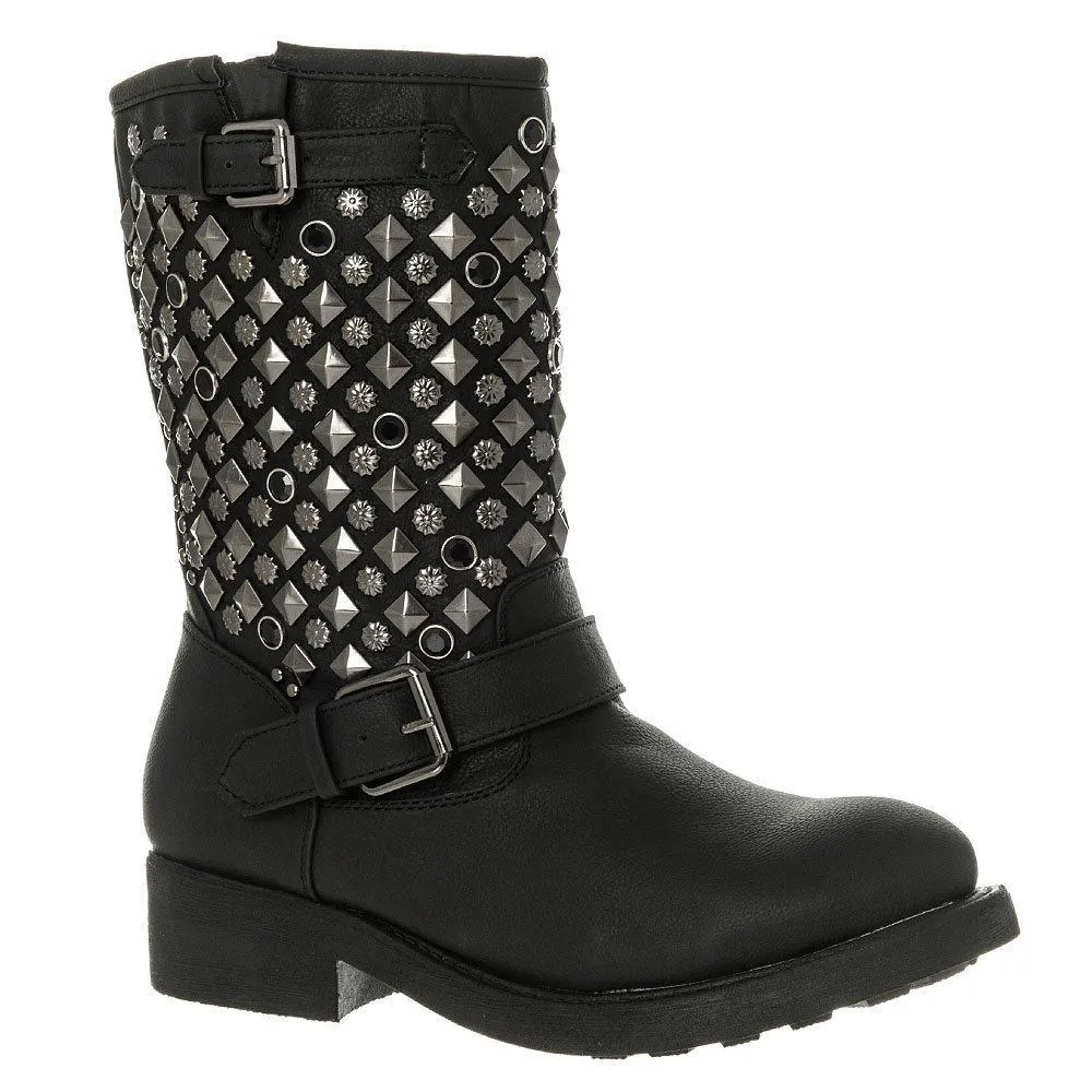 Folkstone Low Heel Platform Pull On Studded Ankle Boot