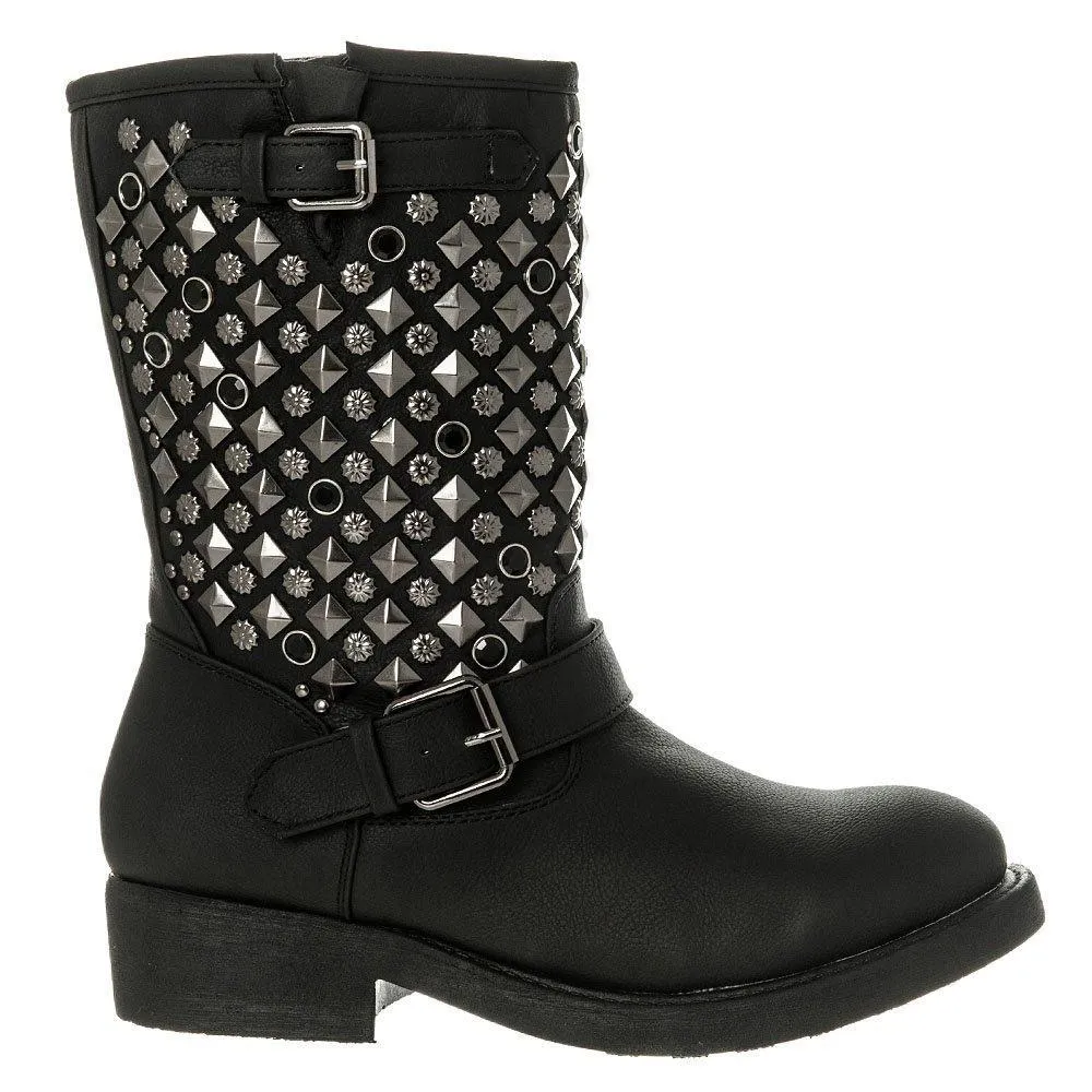 Folkstone Low Heel Platform Pull On Studded Ankle Boot