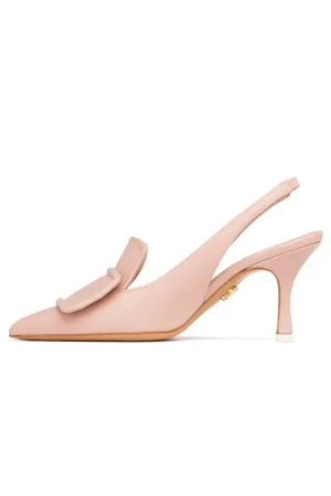 GRETA NUDE LEATHER HEEL