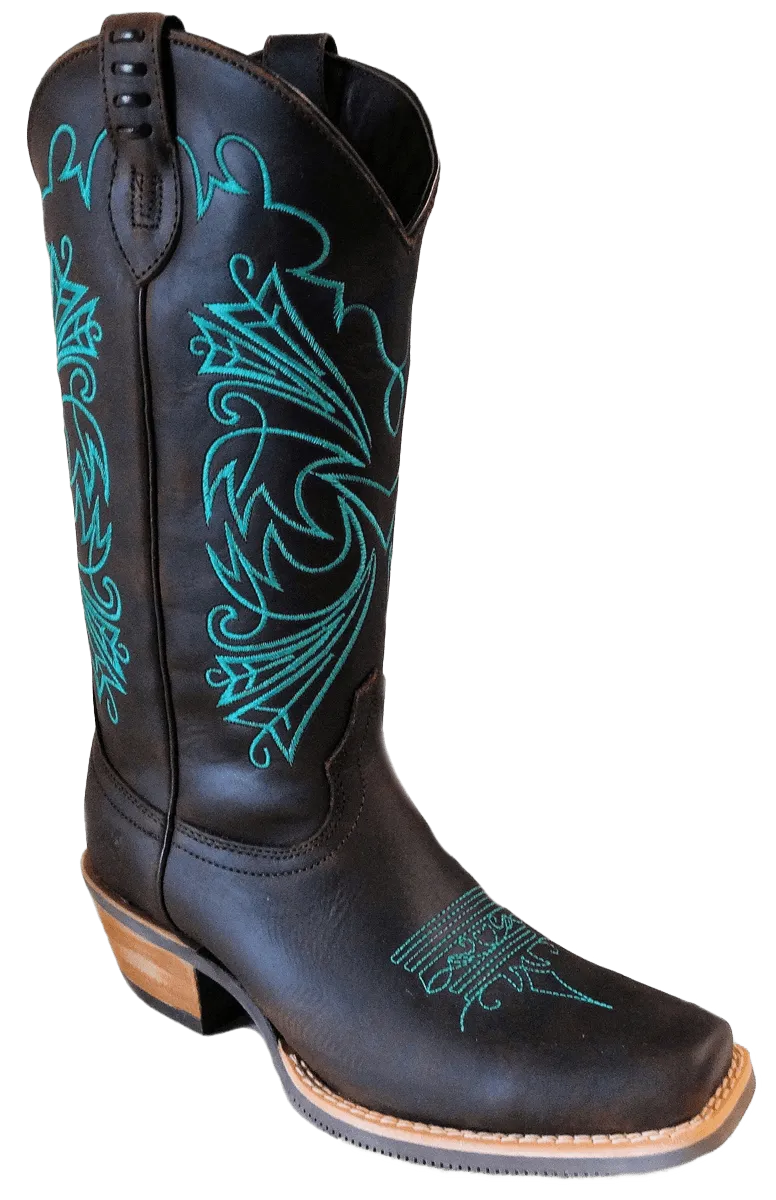 International M Ladies Tall Top Brown & Turquoise Boot