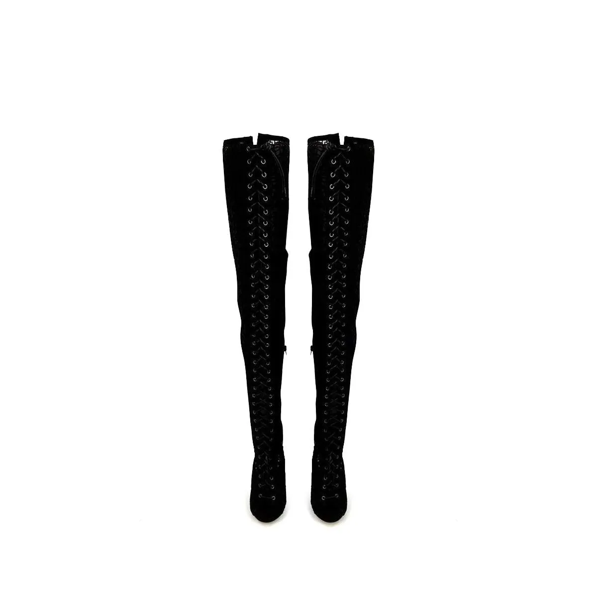 Issie Stiletto Lace Over Knee Boot