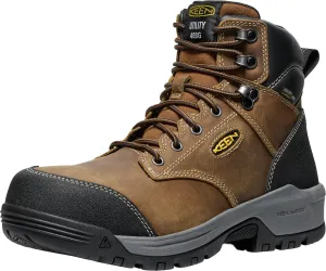 Keen Utility Mens Evanston 6in WP 400G CT Bison/Black Leather Work Boots