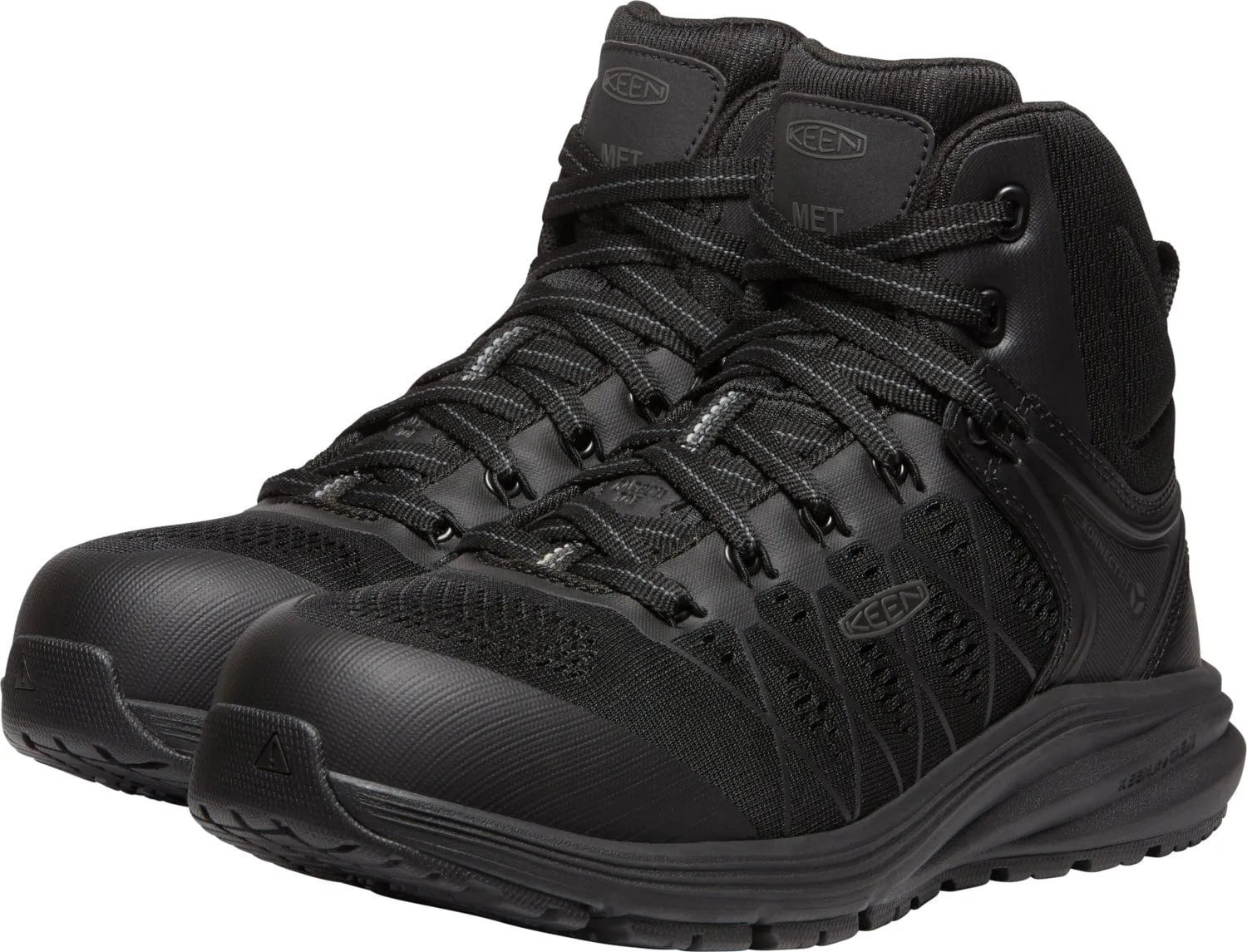 Keen Utility Womens Vista Energy Mid Int Met Black/Raven Leather Work Boots