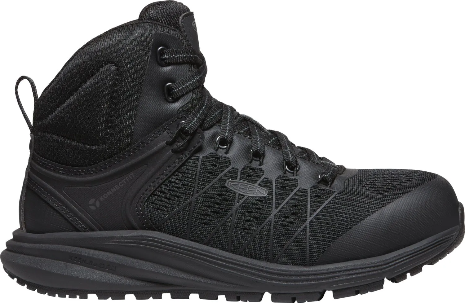 Keen Utility Womens Vista Energy Mid Int Met Black/Raven Leather Work Boots