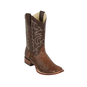 Los Altos Men's Python Skin Wide Square Toe Boots