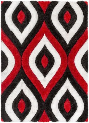 MALIBU RED MODERN 3D TEXTURED RUG