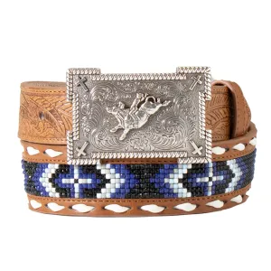 M&F Kid's Co 3D Youth Feather Embossed Bead Inlay Belt