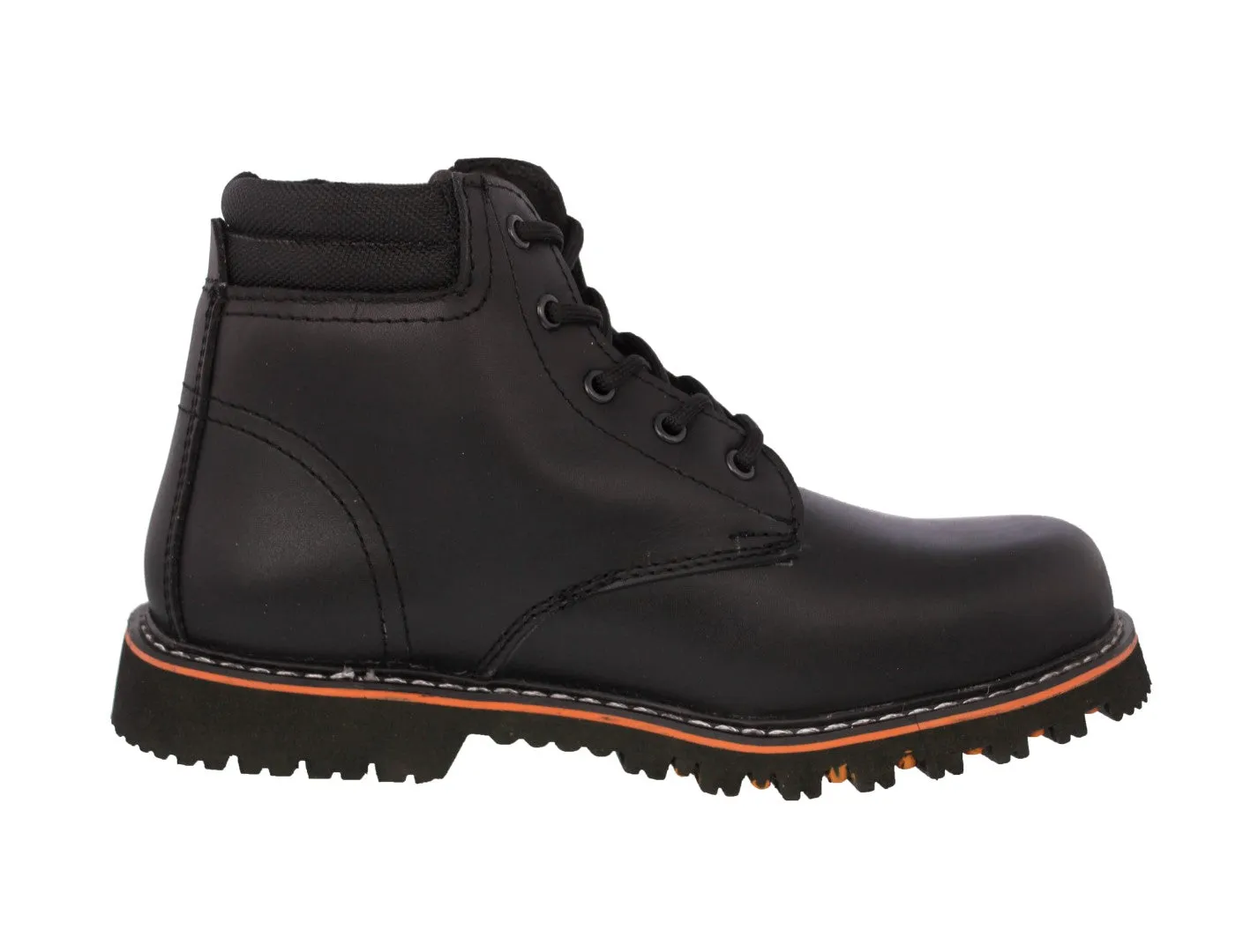 Mens 600TR Black Work Boots Leather Rubber Sole - Soft Toe