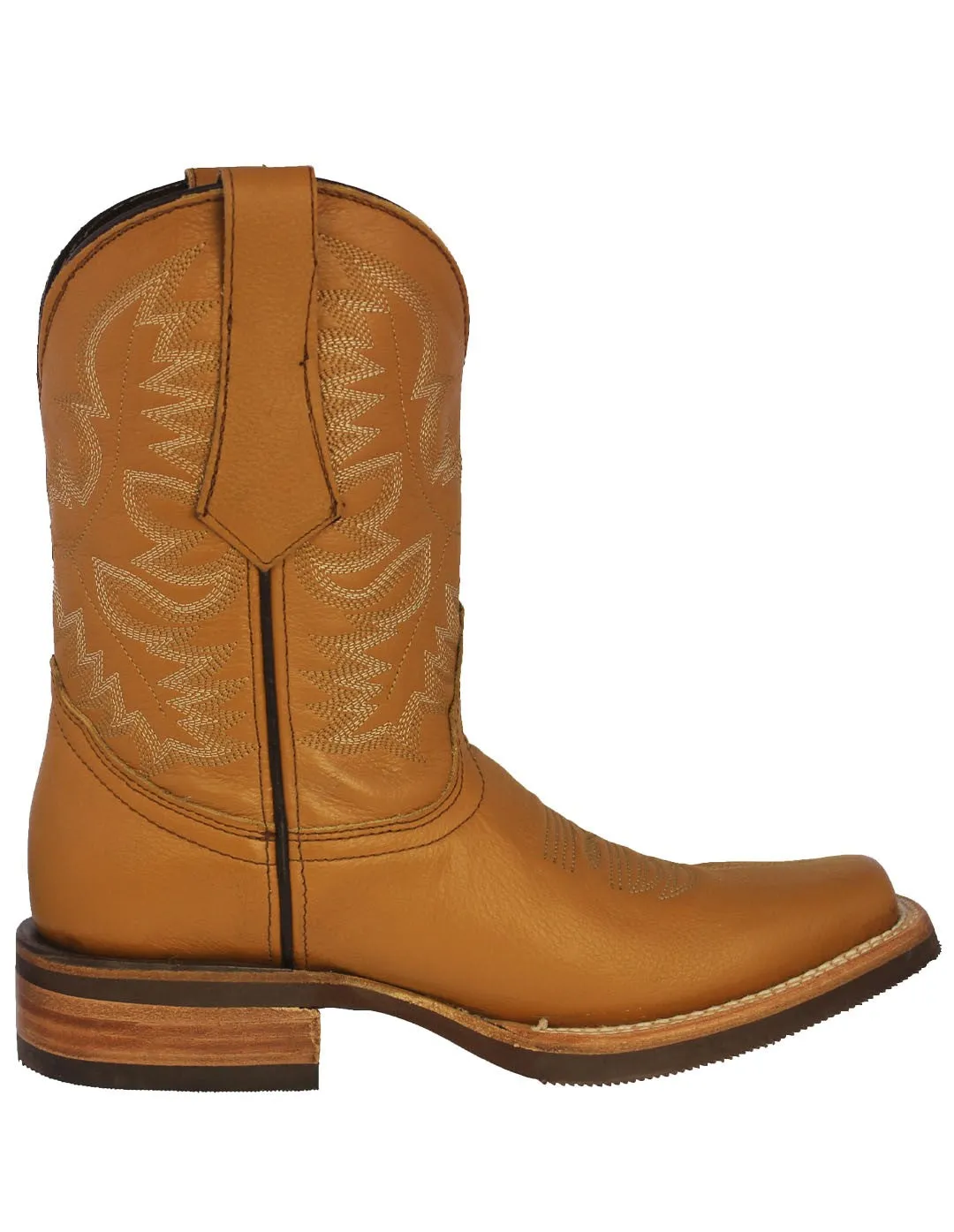 Mens Buttercup Western Wear Leather Cowboy Boots - Square Toe