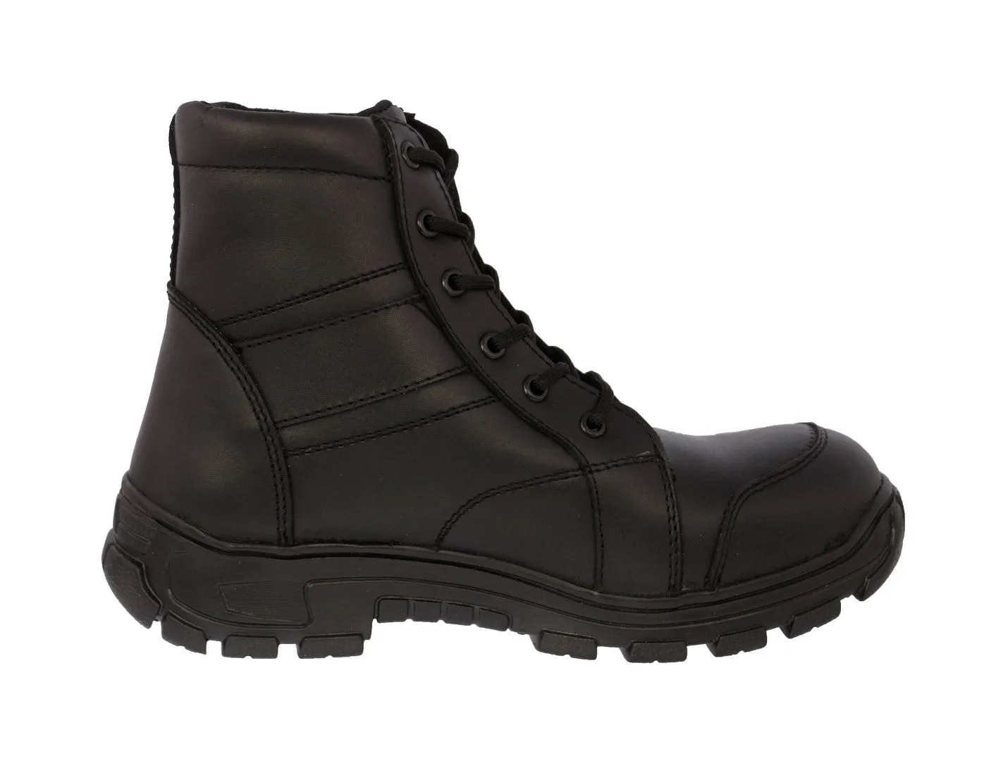 Mens #T500 Black Tactical Work Boots  Leather - Soft Toe