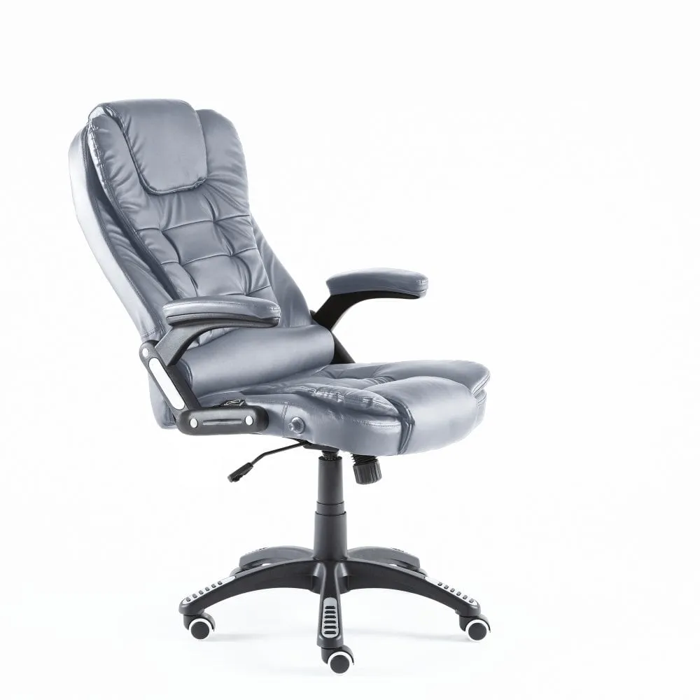 Neo Grey Faux Leather Office Chair with Massage Function