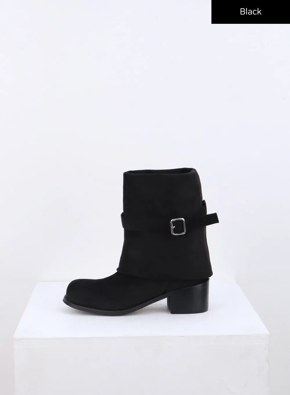 Suede Midi Buckle Boots CN321